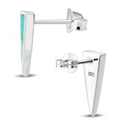 Turquoise Triangle Sterling Silver Stud Earrings, e312